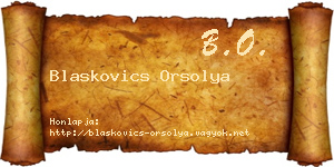 Blaskovics Orsolya névjegykártya